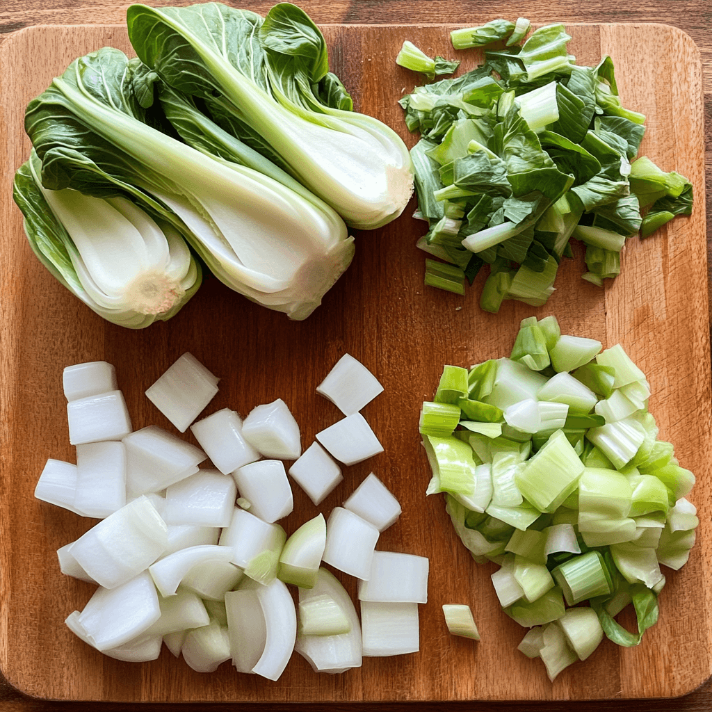 Preparation the bok choy