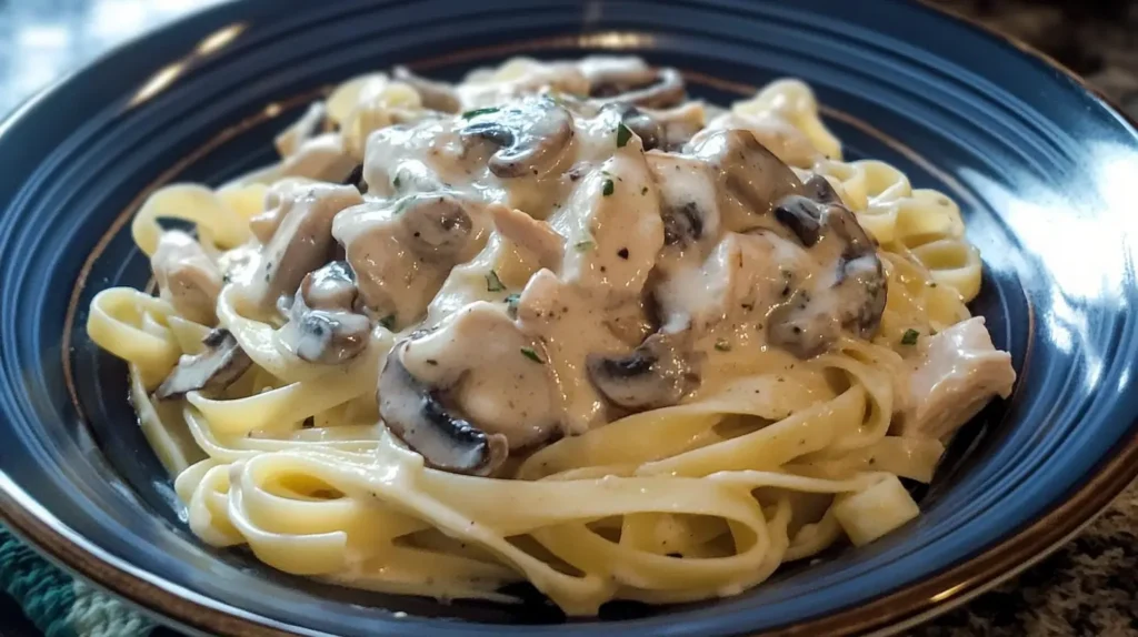 パスタの太さ フェットチーネのクリームパスタチキンとマッシュルームのクリームパスタ