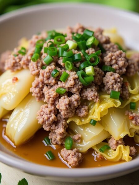 白菜とひき肉のとろみ煮込み