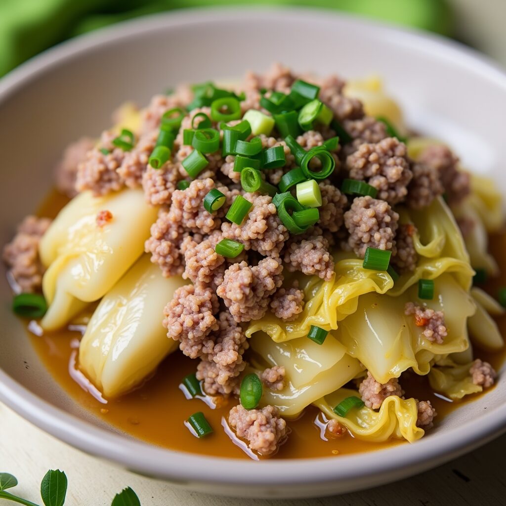 白菜とひき肉のとろみ煮込み